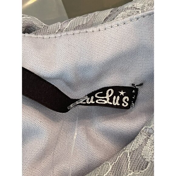 Lulus Dress Small Angel Eyes Grey Lace Midi Formal Wedding Event Mother of Bride - Picture 10 of 13